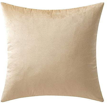 MIULEE Kissenbezug 40x40 cm samtkissen couchkissen Beige | Kissenhülle Dekorative Dekokissen Sofakissen Wurfkissenbezug mit Verstecktem Reißverschluss Sofa Schlafzimmer