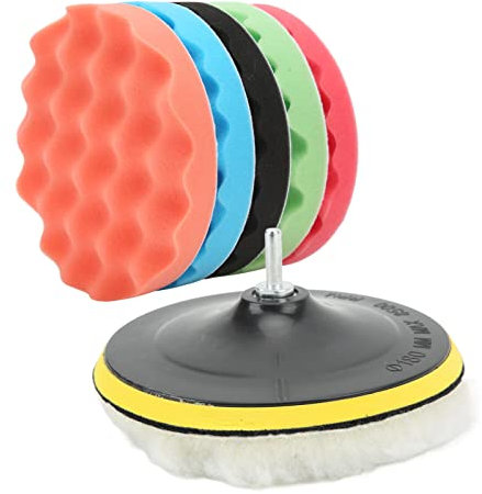 7-teilige Polierschwamm-Pads, 17,8 Cm, Zum Waschen, Wachsen, Staubwischen, Polieren Mit Elektrischem Bohrmaschinen-Adapter, Polier-Polierpads, Auto-Polierpad-Set