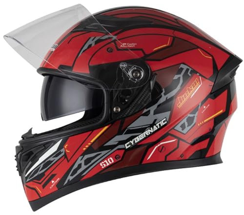 Motorradhelm Integralhelm Motorradhelm Mopedhelm Comfort, Integralhelm mit Doppelvisier ECE-zugelassen Mofa Racing Moped Chopper Scooter Motorrad-Integralhelm B,XL=61-62cm