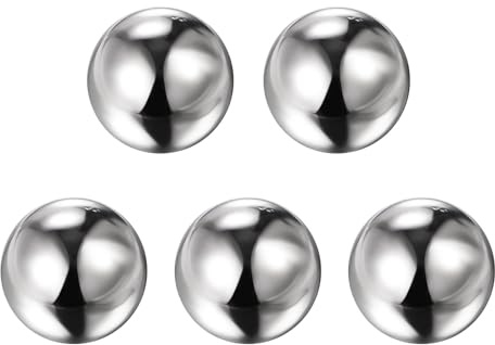 Sourcing Map 5pcs 2 51mm Reflective Stainless Steel Gazing Balls, Silver Tone for Home Outdoor Decoration