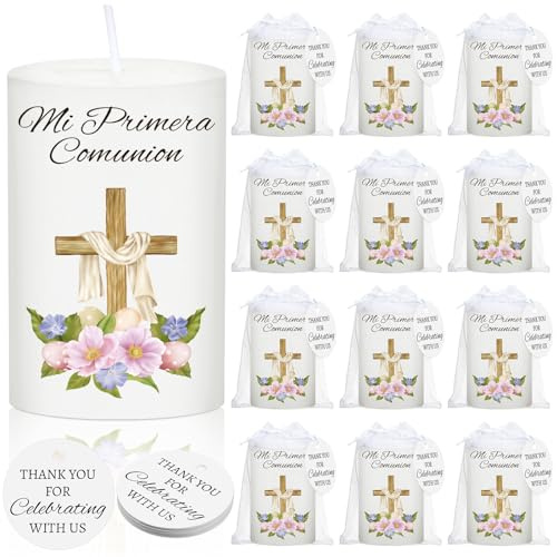 12 Set 3 Mini Cirio Pascual Catolico First Communion Candle Easter Religious Baptism Favor Paschal Candle Prayer Catholic Cross Christ Velas De La Divina Bautizo Recuerdos Cirios Religiosos Catolicos