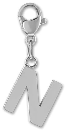 GD GOOD.designs Buchstaben Anhänger mit Karabiner Verschluss - Kettenanhänger Initial Charm aus Edelstahl I Chirurgenstahl Anhänger für Bettelarmband