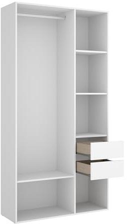 DEKIT GRUPO RIMOBEL SUIT - Armario-vestidor con dos cajones y con trasera reversible - BLANCO/NATURAL - 205 x 98 x 45