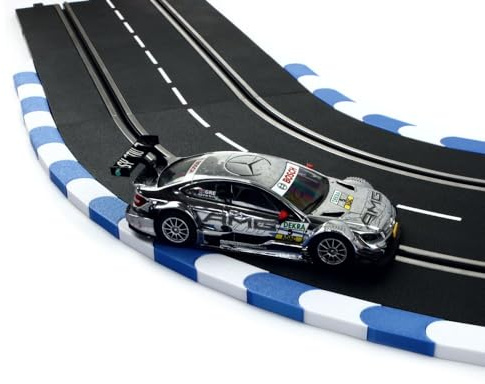 Overdrive-Racing Curbs für Carrera 124 132 EVO '3 Meter Blau-Weiß' Randstreifen Randsteine Slotcar Bordstein Kurven Gerade