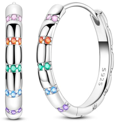 NARMO 925 Sterling Silber Ohrringe für Damen Silber Mittel Ohrringe