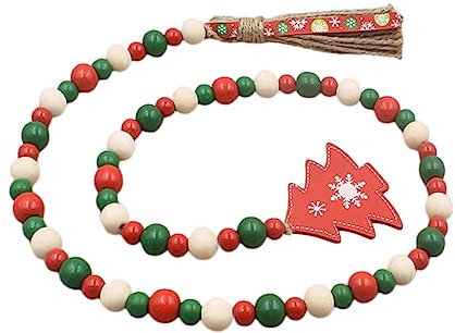 IMIKEYA Holzperle Kranz Garland Weihnachten Party Hängende Dekorationen Festliche Wohnkultur