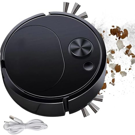 Bexdug Robot Aspirador de Barrido, trapeador Robot de Barrido - Escoba Robot de Barrido automático anticolisión 3 en 1,Trapeador automático Ultrafino silencioso USB con para Evitar obstáculos para