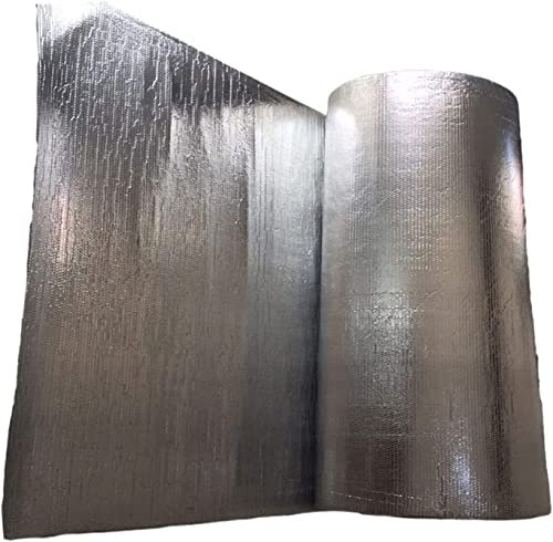 Aluminium Luftpolsterfolie, Isolierung, Doppel Luftpolsterfolie, Isolierplatten, doppellagige, wärmereflektierende Strahlungsbarriere, Selbstklebende Isolierfolie, reflektierender Schaumkern (Größe: