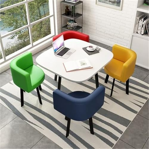 Rundes Konferenztisch-Set mit 4 Stühlen, 5-teiliges rundes Frühstücksbar und Küchen-Esstisch-Set für Esszimmer, 80 x 74,9 cm, Tisch und Stuhl-Set für Küche #26