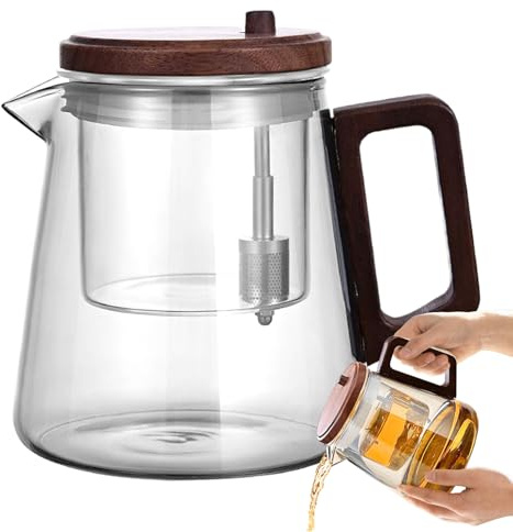 Glas Tekanna Med Filterinfattning Inre Tank Med Separeringsfunktion