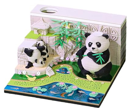 Tischkalender 2025 Tischdeko 3D Papier Ausschnitt Kalender Uhr Kalender Tiable Tagesseite Seiten für Memo