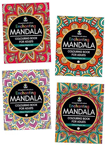 Enchanting Mandala Books | Colouring Book for Adults | Set of 4 Books