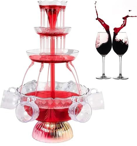 3-Tier Electric Drink Fountain with LED Base, 3L Capacity for Cocktails, Wine, Beer, and Juice, Perfect for Weddings, Parties, and Celebrations