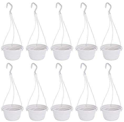 SEWACC 10 Juegos De Macetas Colgantes De Plástico para Plantas De Interior Y Exterior Macetas Colgantes para Decoración De Jardín 17 71 X 6 69 Pulgadas