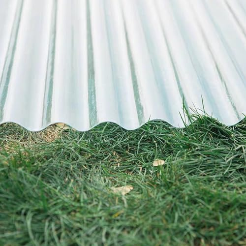 Placa Ondulada, 2mm Planchas Transparentes Tejados, Chapas Perfiladas Techo, Placa De Iluminación Natural De Fibra De Vidrio, FRP Con Resistencia A Los Rayos UV (0.9×0.9m/35×35in,1pcs)