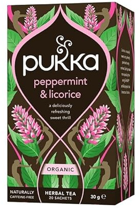Pukka Herbs | Organic Peppermint & Licorice Herbal Tea Box | Ideal Digestive Infusion Selection | Soothing After-Meal Tea | Caffeine Free | 3 Packs | 60 Plant Based Biodegradable Tea Bags