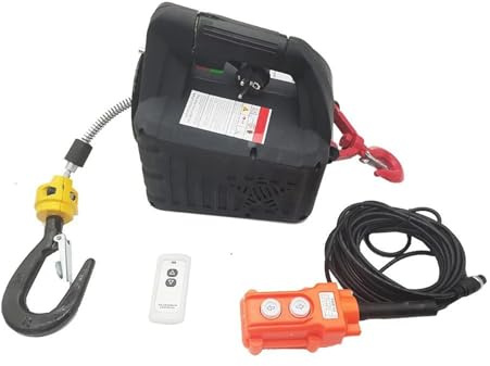 Polipasto Eléctrico Polipasto eléctrico portátil, grúa portátil para el hogar, cabrestante manual, bloque de tracción, polipasto de cuerda de alambre 220V grúa de motor(200kg 19m,220V)