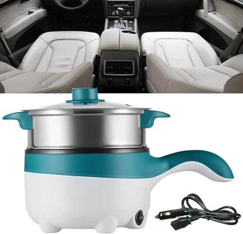 Utensilios De Cocina Eléctricos Apehren para Olla Caliente, 2l Freír Antiadherente P con Vaporera, 12v / 24v Multi-Cooker para Salteado, Asado, Cocedor De Ramen, 24vblue