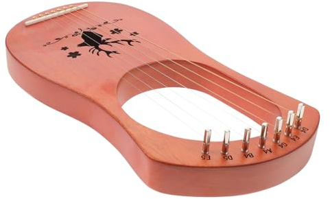Kisangel Holzharfe Tragbar Kleine Harfe Harfeninstrument Musikinstrument Saiteninstrument Harfe für Erwachsene mit Holzgriff