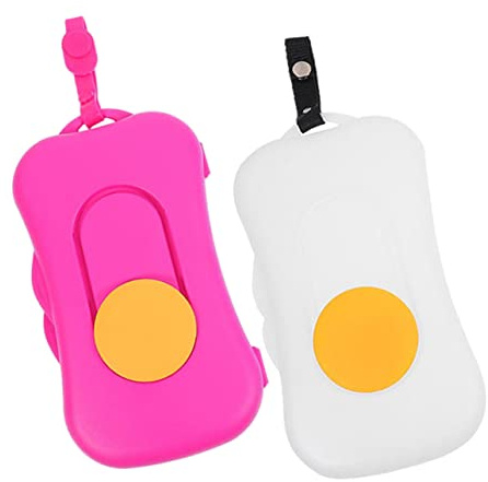 2 Stück-pack Babyfeuchttücher Kasten Tragbar, Wiederverwendbar, Pp | Tisch und Unterwegs, Leicht zu Reinigen, mit Silikonknopf, Aufbewahrungsbox für Tücher