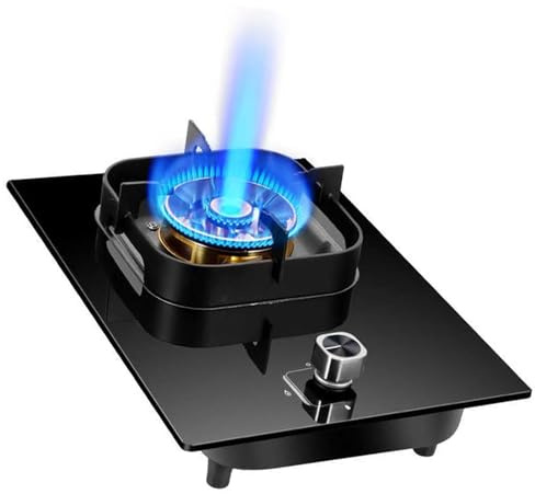 THEGA Fornello A Gas da Esterno da 5,2 KW, Fornello A Gas in Vetro Temperato, Piano Cottura da Campeggio con Installazione A Incasso, con Protezione Antispegnimento(NG)