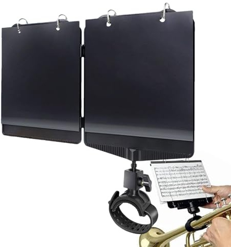 Tuxxjzm Notenständer, Trompete Posaune Noten Clip, Saiteninstrument Zubehör für Spieler Snare Drum Bass Drum Violine Piano Gitarre Klarinette Oboe Dirigent