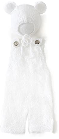 Baby Romper with Bear Hat Bonnet Newborn Photography Props Boy Girl Costume Outfit Colorful Clothes Set Photoshoot Costumes