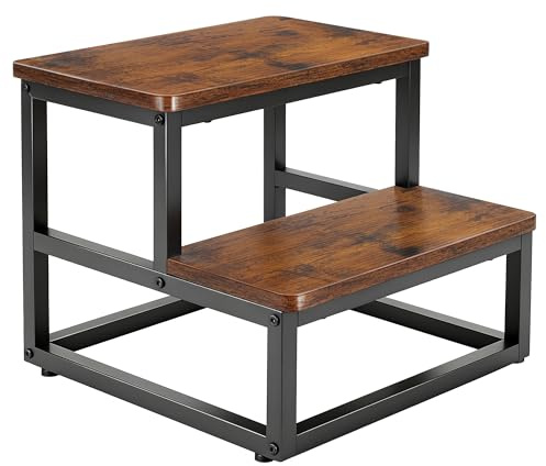 ROTTOGOON rutschfest Tritthocker 2 Stufen für Kinder Holz Zamak, bis 200kg | Abgerundete Ecken, Wasserdicht, Robust, für Küche, Schlafzimmer, Outdoor, Wohnwagen, für Erwachsene, Leicht montierbar