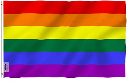 Anley Fly Breeze 4x6 Fuß Regenbogenflagge 6 Streifen - Lebendige Farbe und UV-beständig - Canvas Header und doppelt genäht - LGBT Banner Flaggen Polyester mit Messingösen 4 x 6 Ft