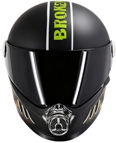 Broken Head Fighter Motorrad-Helm, Gas Man & Hated and Proud | Zwei Designs (Gas Man und Hated & Proud), Inkl. 2 Visieren (Klar + Schwarz), Perfekt für Streetfighter, Nakedbike, Chopper