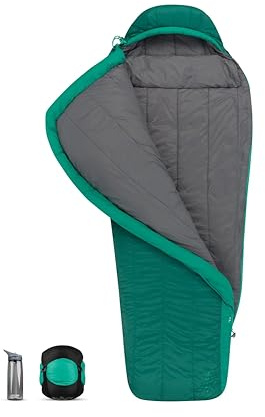 Sea to Summit - Traverse Kunstfaserschlafsack Long (-10°C) - Mumienschlafsack - WaveLoft + Thermolite-Isolierung - 2,5 Jahreszeiten - Zip Coupling - Wandern - Green - 1670g
