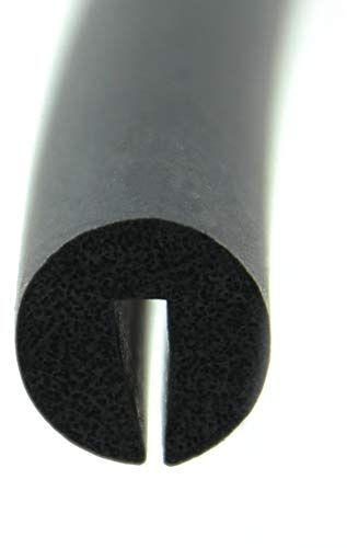 SMI-Fassungsprofil V11 für 2mm aus EPDM Moosgummi Schwarz widerstandsfähiger Kantenschutz für Scheiben, Fenster, Blech geschlitzte Rundschnur (10 m)