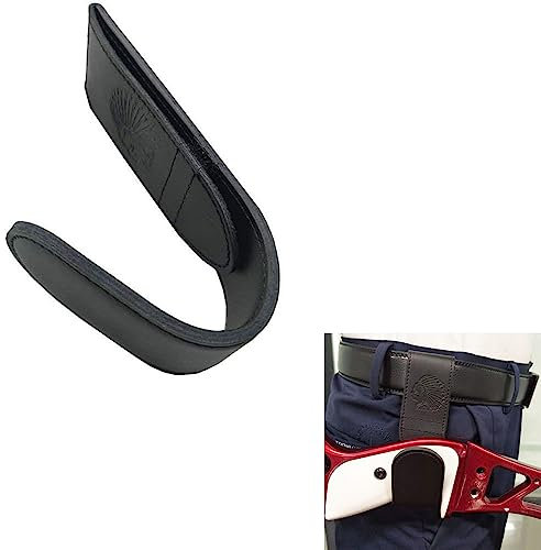 SHARROW Bogenschießen Gürtel Bogenhalter Bogenhaken Jagd Bogen Holster aus Leder für Gürtel Bogenständer für Recurvebogen Langbogen (Schwarz)