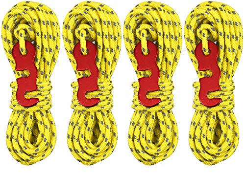 16m Reflektierend Abspannseile Paracord 3mm aus Nylon mit Seilspanner für Camping Outdoor, Kühnes Paracordseil Expanderseil Gummiseil Planenseil Spannseil Plane Allzweckseil Zeltseil Nylonschnur