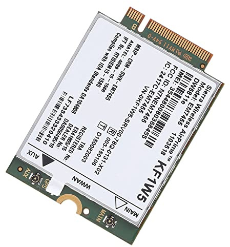 Lazmin Module de Carte Mini 4G LTE WWAN NGFF, Module de Carte Adaptateur de réseau sans Fil EM7455 de Remplacement pour DW5811e