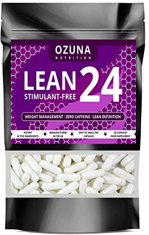 Lean24 Stimulant-Free Fat Burner Without Caffeine, Weight Loss Supplement, Keto Metabolism Booster & Diet Pills | 60 Capsules