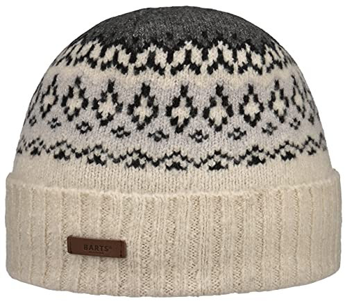 Barts Gregoris Beanie Strickmütze Wintermütze Skimütze Herrenmütze Damen/Herren - mit Umschlag, Futter Herbst-Winter - One Size cremeweiß