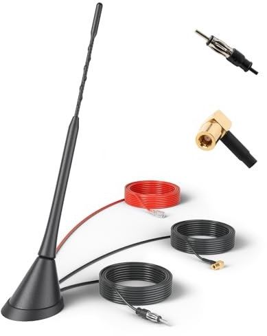 RED WOLF Autoantenne DAB Antenne mit 5 m Verlängerungskabel Dachantenne FM AM DIN Male Auto Radio Antenne SMB Adapter Booster Verstärker für FM AM Radio Blaupunkt Sony Pioneer