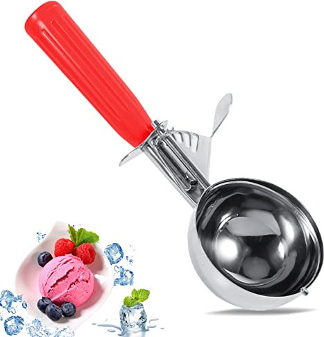 Cucchiaio Porzionatore Paletta, Impugnature Antiscivolo Trigger Food Scoop, Ice Cream Scoop, 9 diversi colori manico e dimensioni, Acciaio Inossidabile per Gelato(5.2CM)