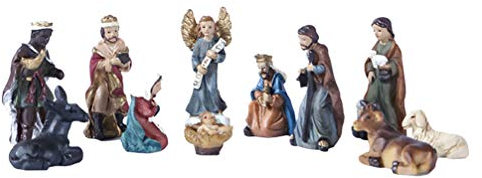 Krippen Figur Set Heiligen Familie Krippen Figur Christus Geburt von Jesus Statue Set Szene für Hause Dekoration Weihnachten Religiöse 11Pcs