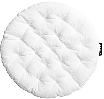 Linum PEPPER Cuscini Sedie Ø37 cm, 100% cotone, Lavabile in lavatrice, Bianco