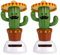 TiSkying Lot de 2 figurines solaires en forme de cactus avec sombrero, figurine solaire, tête mobile et sombrero, décoration de voiture
