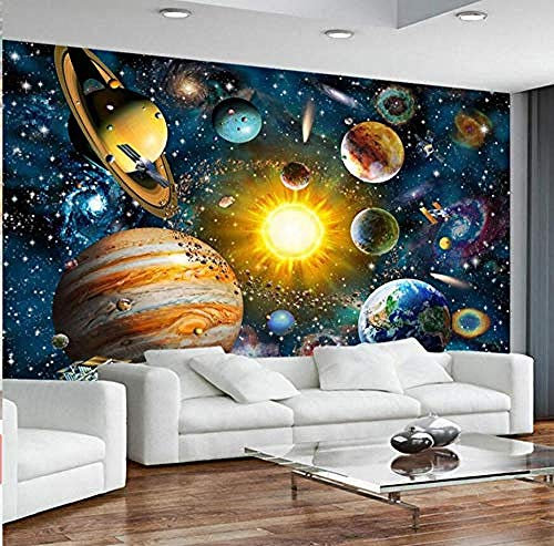 Fototapete 3D Weltraum Universum Sternenhimmel Kinder Schlafzimmer Wandbilder Moderne Cartoon Hintergrund Wandmalerei fototapete 3d effekt tapeten Wohnzimmer Schlafzimmer kinderzimmer-350cm×256cm