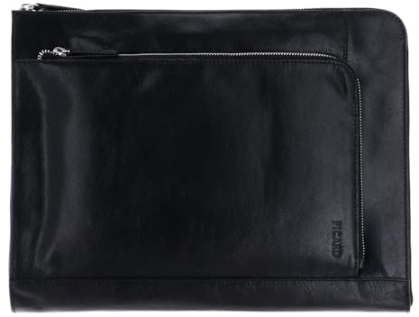 PICARD Leder Aktenmappe mit Laptopfach Buddy Working Bag Black schwarz