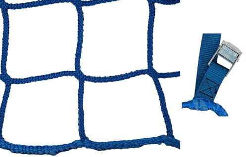 Seitenschutznetz 2m x 10m, # 10,0cm, blau, mit GSV angenäht, DIN EN-1263-1 Dachdeckerfangnetz Gerüstnetz