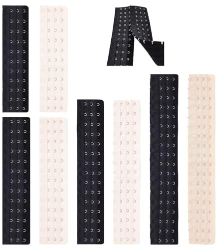 BENECREAT 8 Stile Corsetto Prolunga per Reggiseno Gancio 11/13/15/18 Ganci Nero e Navajo Faja Estensore Bianco Da Donna Corsetto A Linea Lunga Prolunga per Reggiseno per Bustini Shapewear