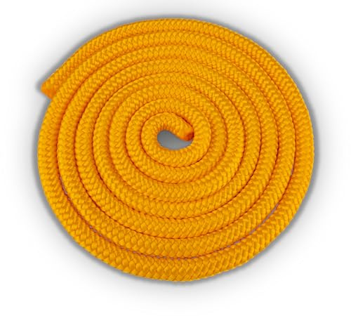 HAEST Springseil für Kinder & Erwachsene | 2,10 m Länge | Gelb | 88 g Gewicht | Ideal für Schul- und Vereinssport | Robust & Anpassbar