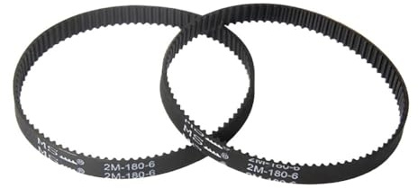 MNUPL 2 Pezzi Cinghia di Trasmissione dentata 2M-180-6 perimetro 180mm Larghezza 6mm Denti 90 trasportatore sincrono Pezzo di Ricambio for aspirapolvere