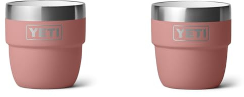 YETI Rambler Tasse à Expresso, Tasse Empilable en Acier Inoxydable à Isolation Sous Vide, Rose Grès, Lot de 2, 4 oz (118 ml)