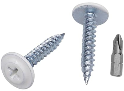 SKIR'CO (100 pièces) Vis à bois autotaraudeuses peintes 4,2 x 25 mm, vis à métal, tête bombée modifiée PH (blanc pur RAL 9010)